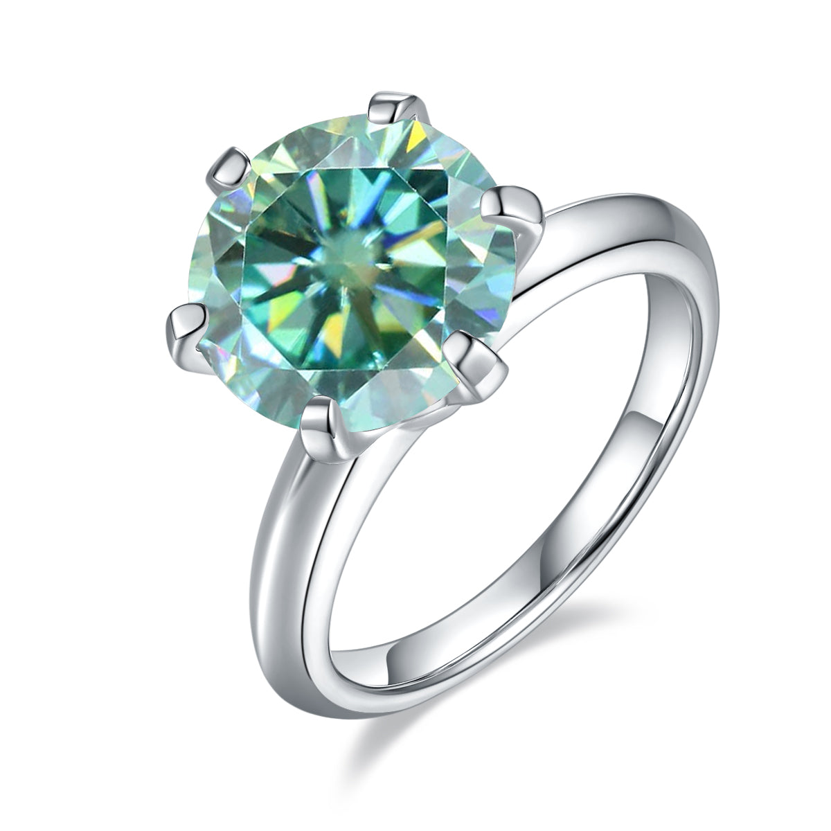 Green Moissanite Wedding Rings M03EGM