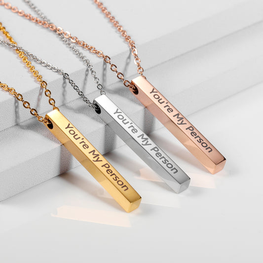 Long Column DIY Engraved Pendants DZ047