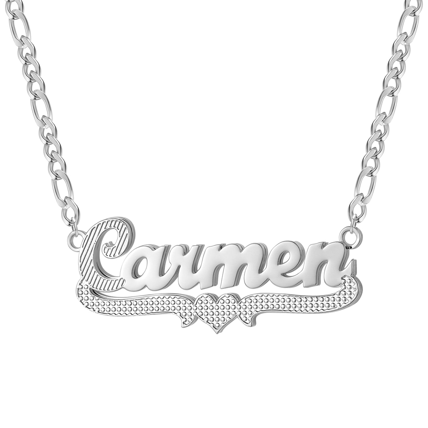 Two Tone Heart Nameplate QN20362