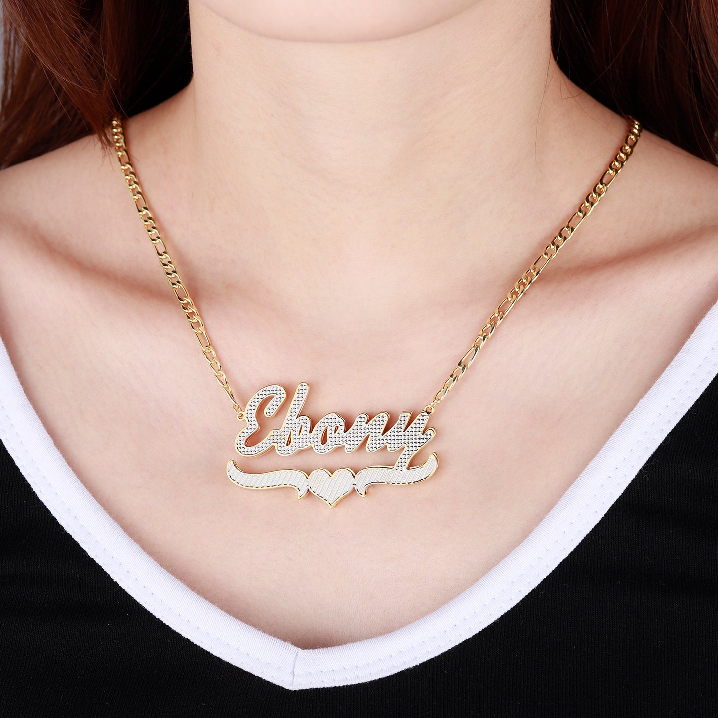 Double layer 3D Necklace QN20921