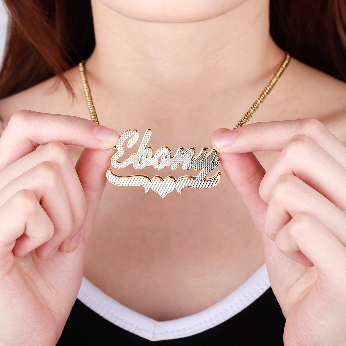 Double layer 3D Necklace QN20921