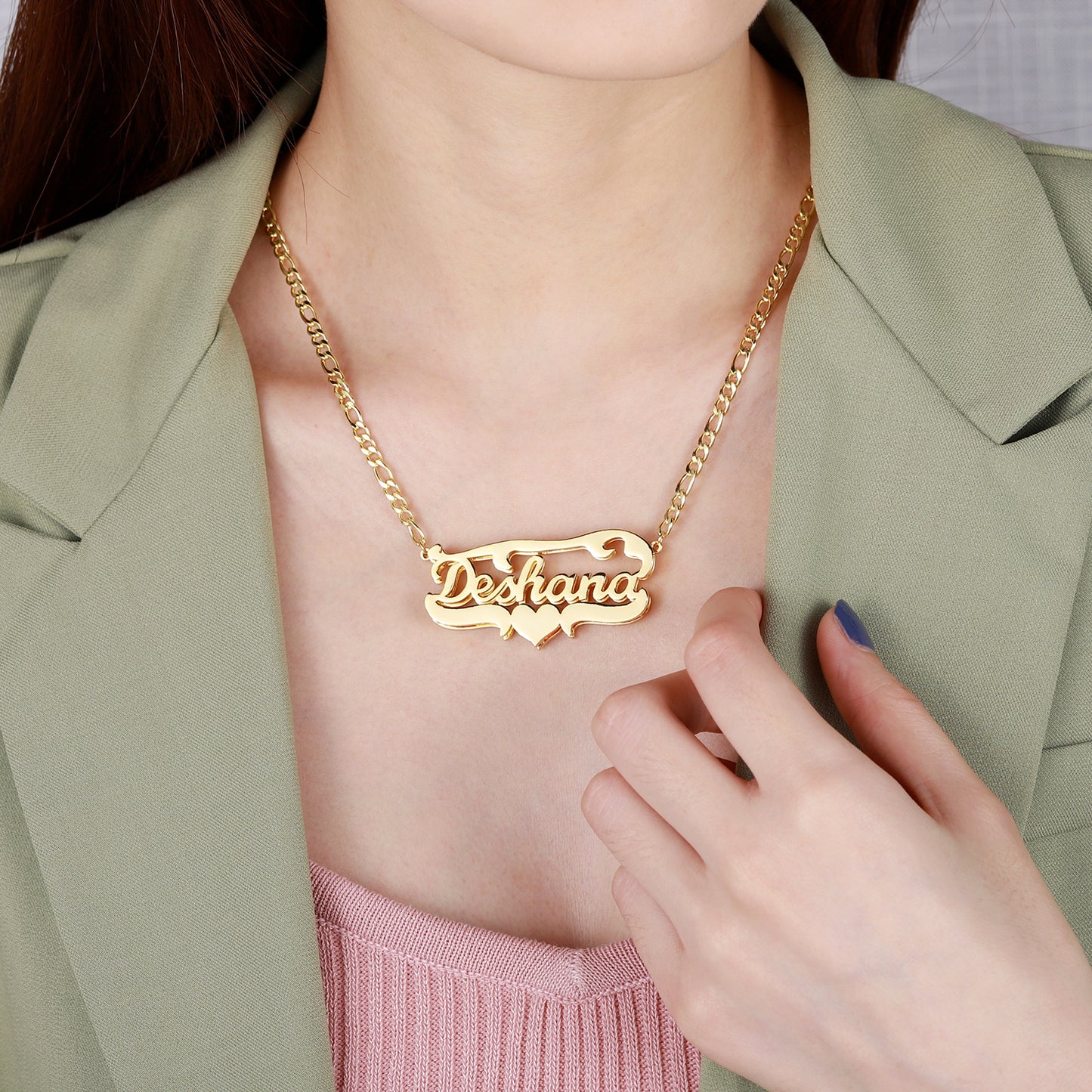 Personalized Custom Double Name Necklace QN367