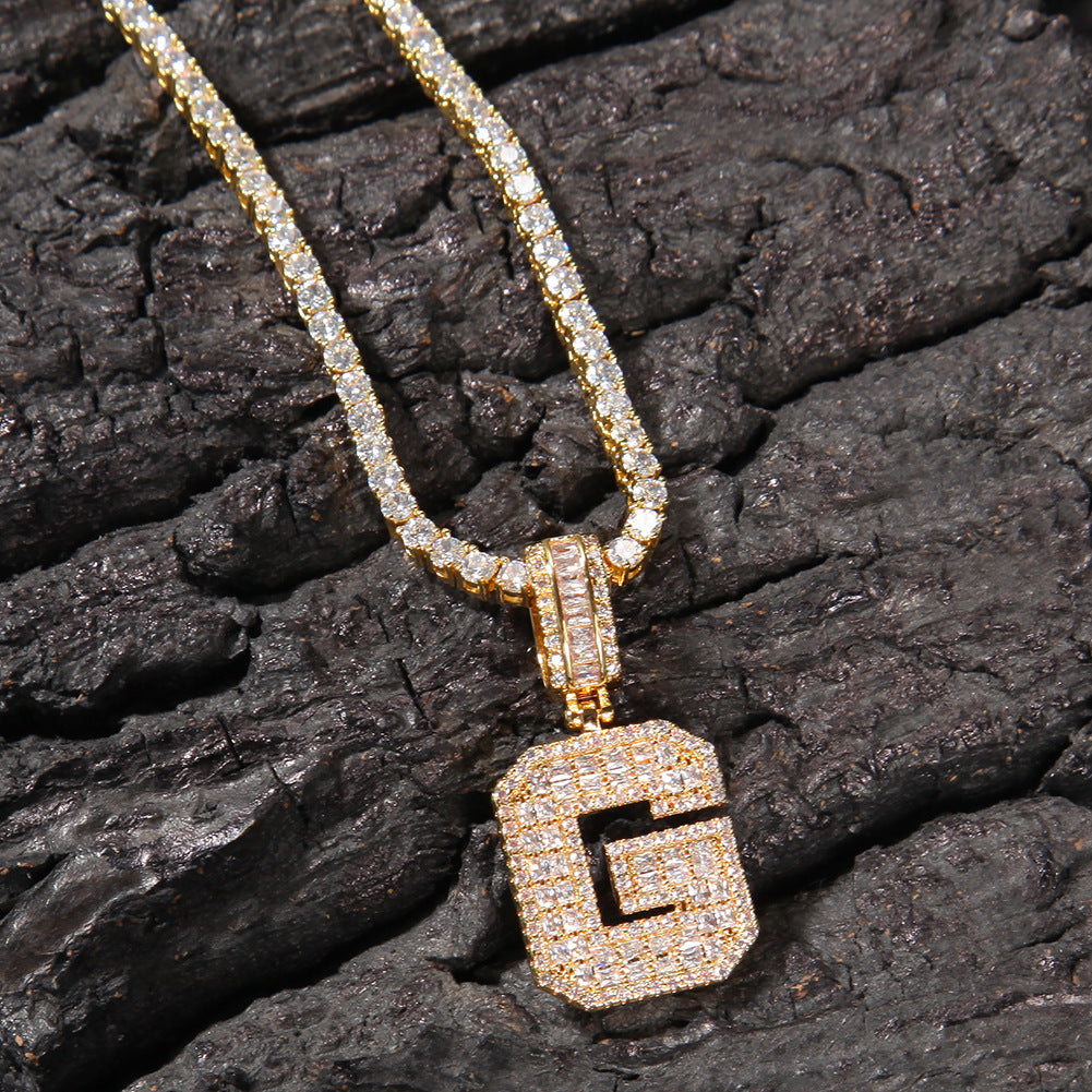 Chaîne de tennis Hip Hop Bling Bling Iced Out pour homme