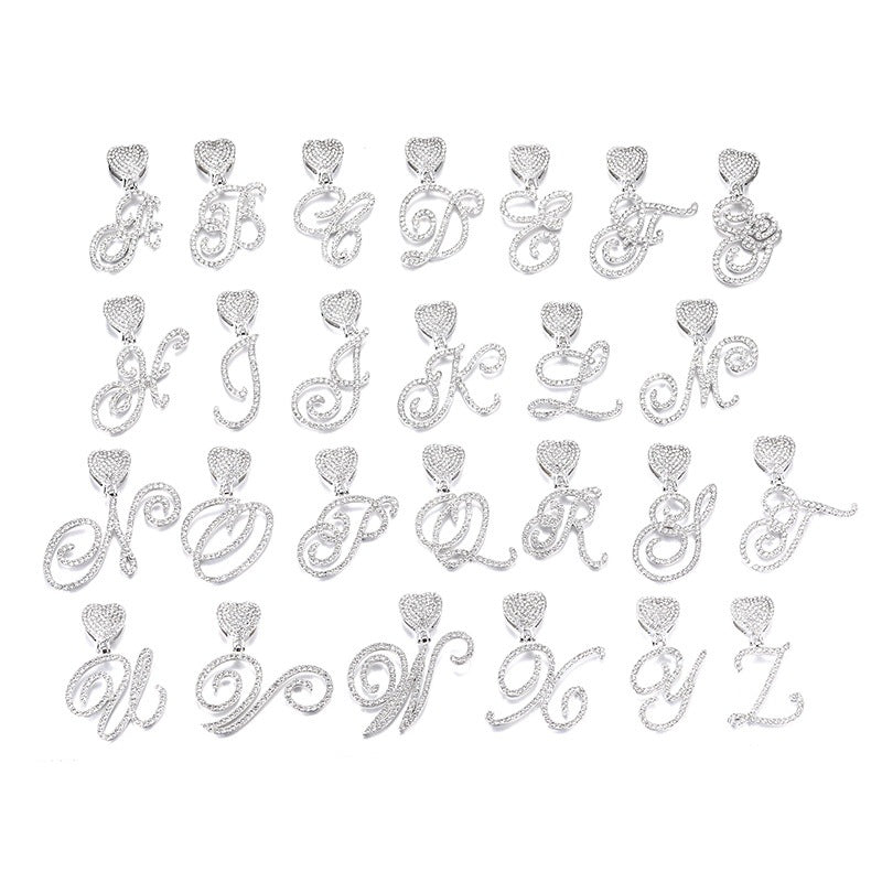 Letter Heart 3mm Twist Chain Pendant SUN112