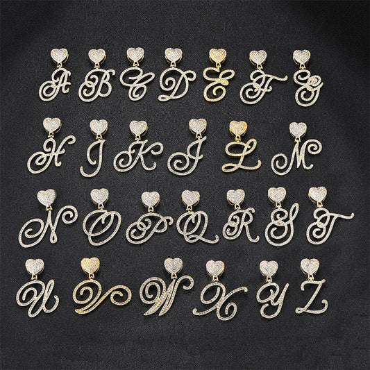 Letter Heart 3mm Twist Chain Pendant SUN112