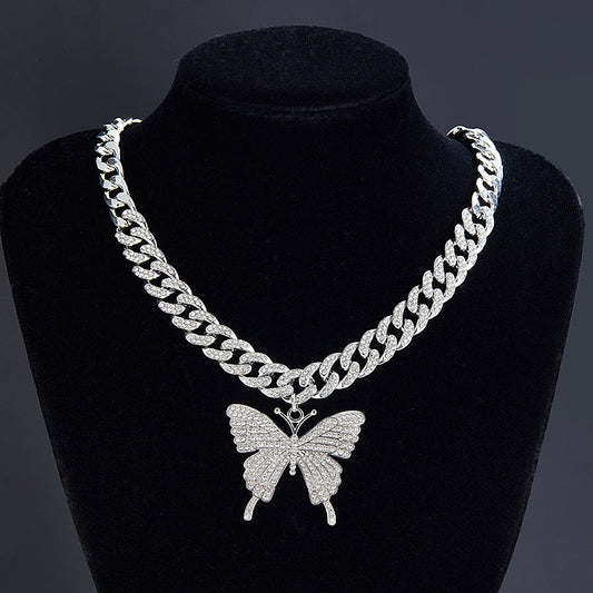 Butterfly Cuban Chain Necklace SUN115