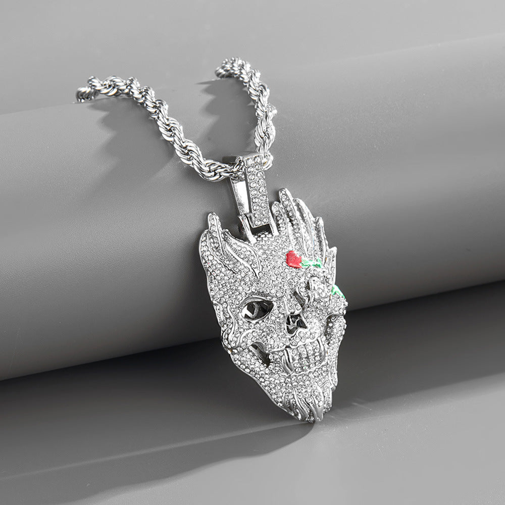 Skull 3mm Twist Chain Pendant SUN114