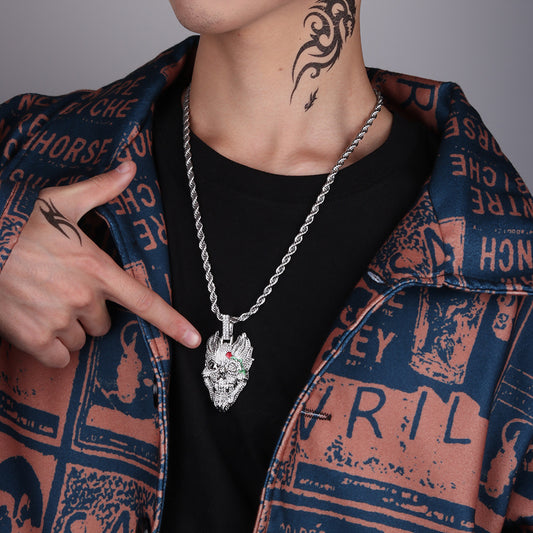 Skull 3mm Twist Chain Pendant SUN114