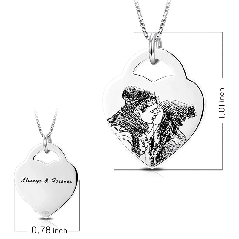 Custom Photo Heart Necklaces MN1824