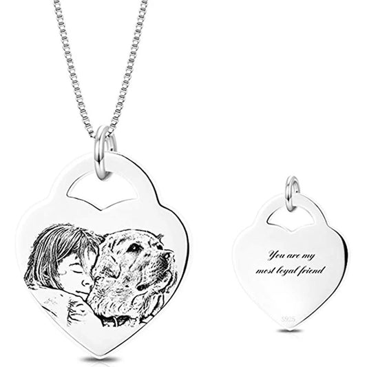 Custom Photo Heart Necklaces  MN1824