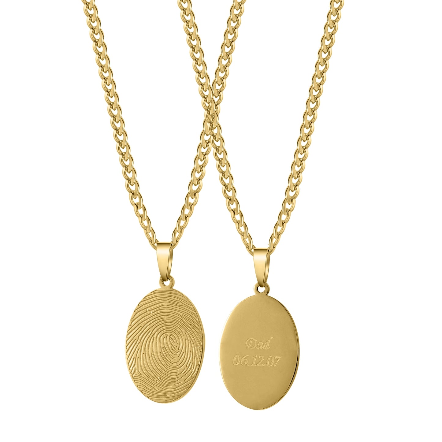 Fingerprint Double Sided Necklace QSN3021