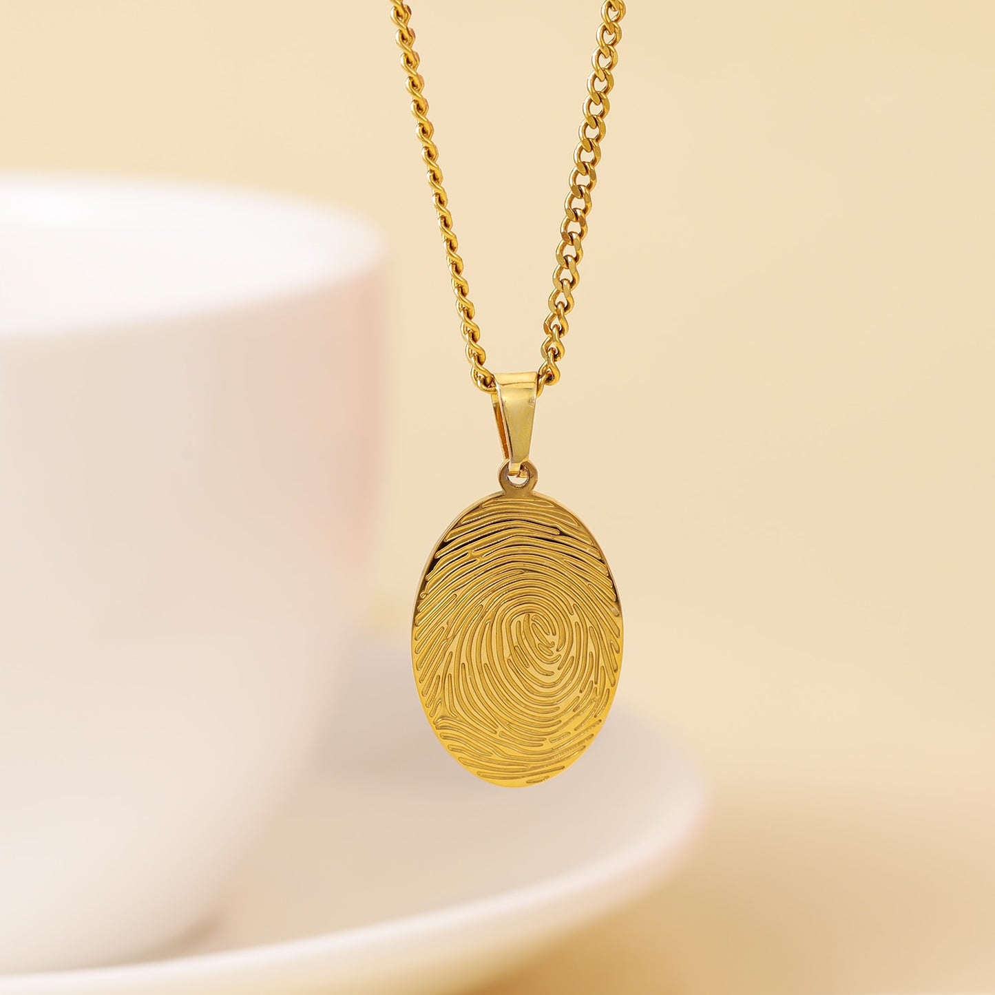 Fingerprint Double Sided Necklace QSN3021