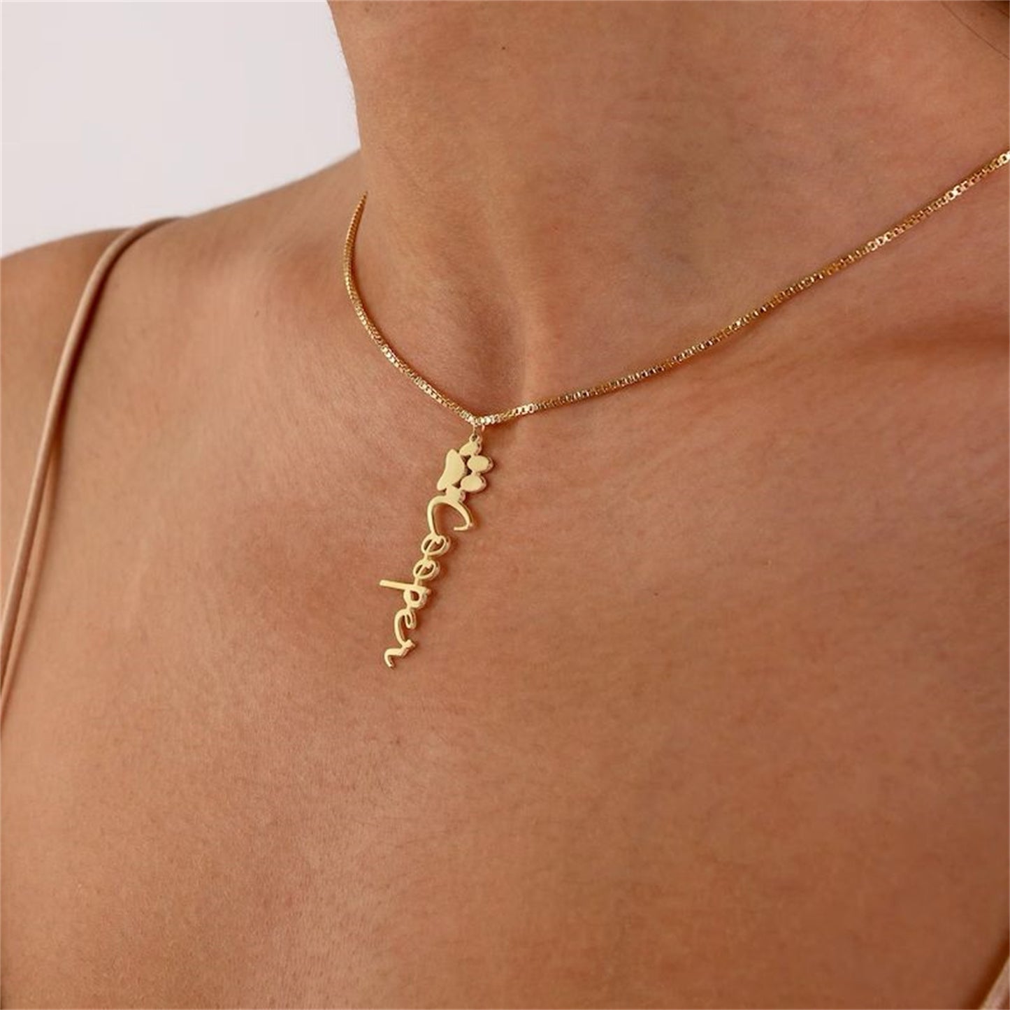 Personalized Dog Paw Name Necklace QNN853