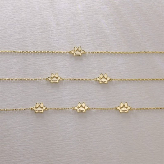 Personalized Dog Paw Name Bracelet QNN0855