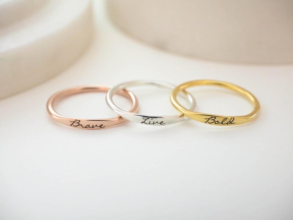 Round Engraved Name Rings SDR860