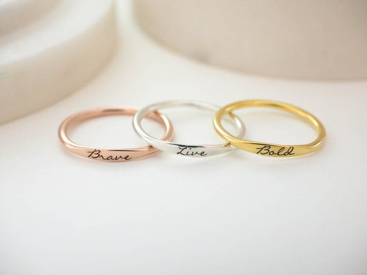 Round Engraved Name Rings SDR860