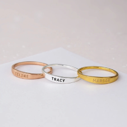 Round Engraved Name Rings SDR860