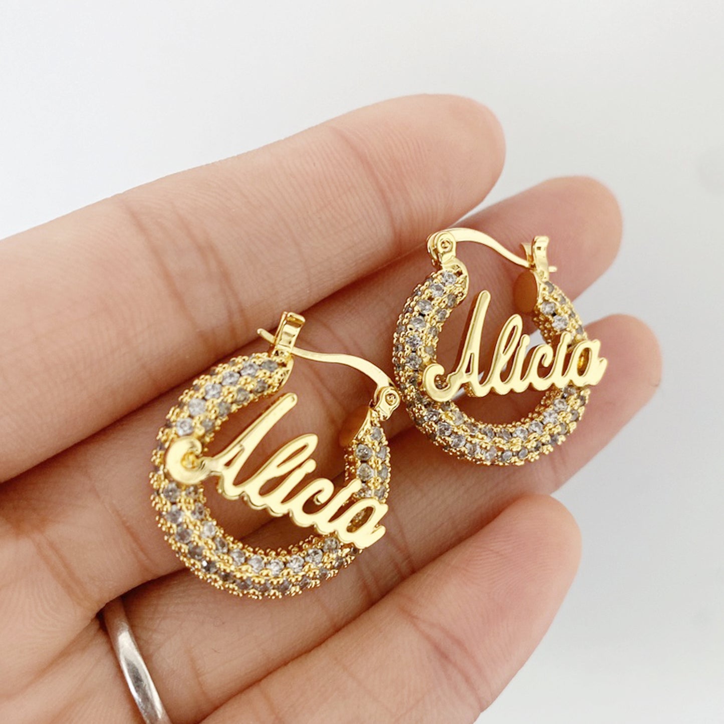 Zircon Hoop Mini Bling Earring QHE3010