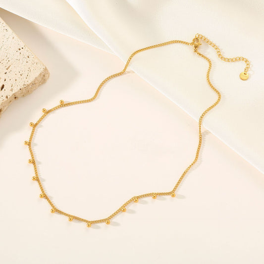 Dainty Stainless Steel Circle Necklace Cuban Chain CS-N8576