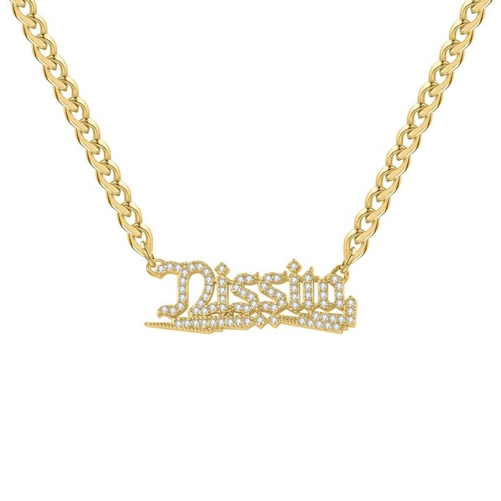 3D Custom Name Crystal Necklace 3DN-N8661