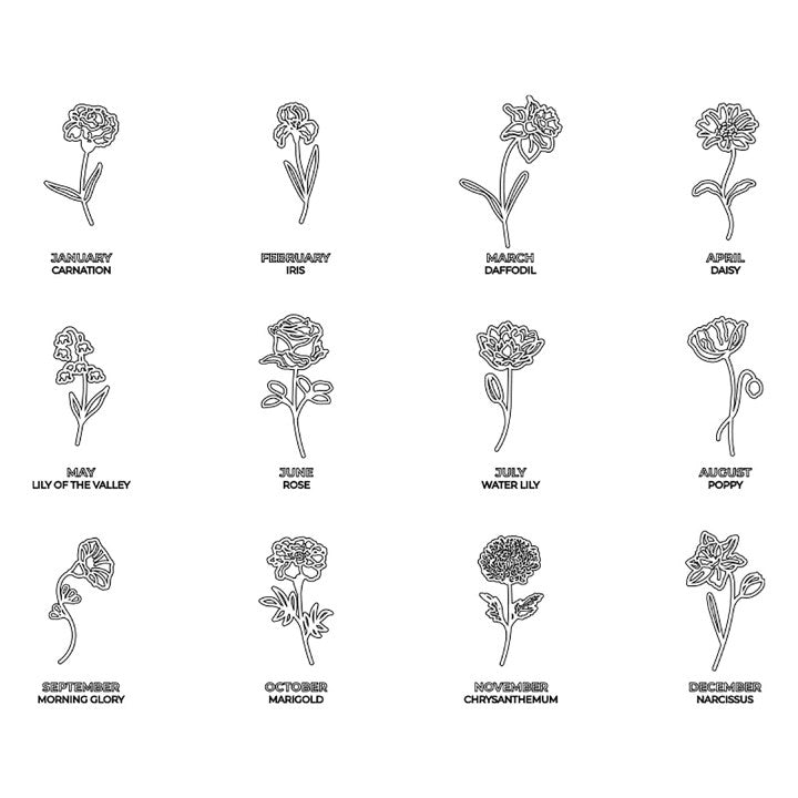 Personalized Birth Flower Necklace QD-N8677