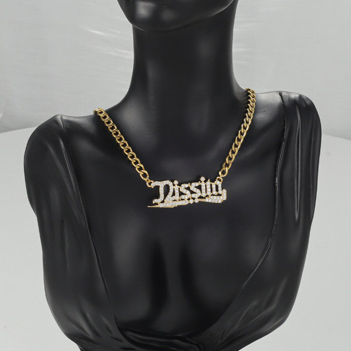 3D Custom Name Crystal Necklace 3DN-N8661