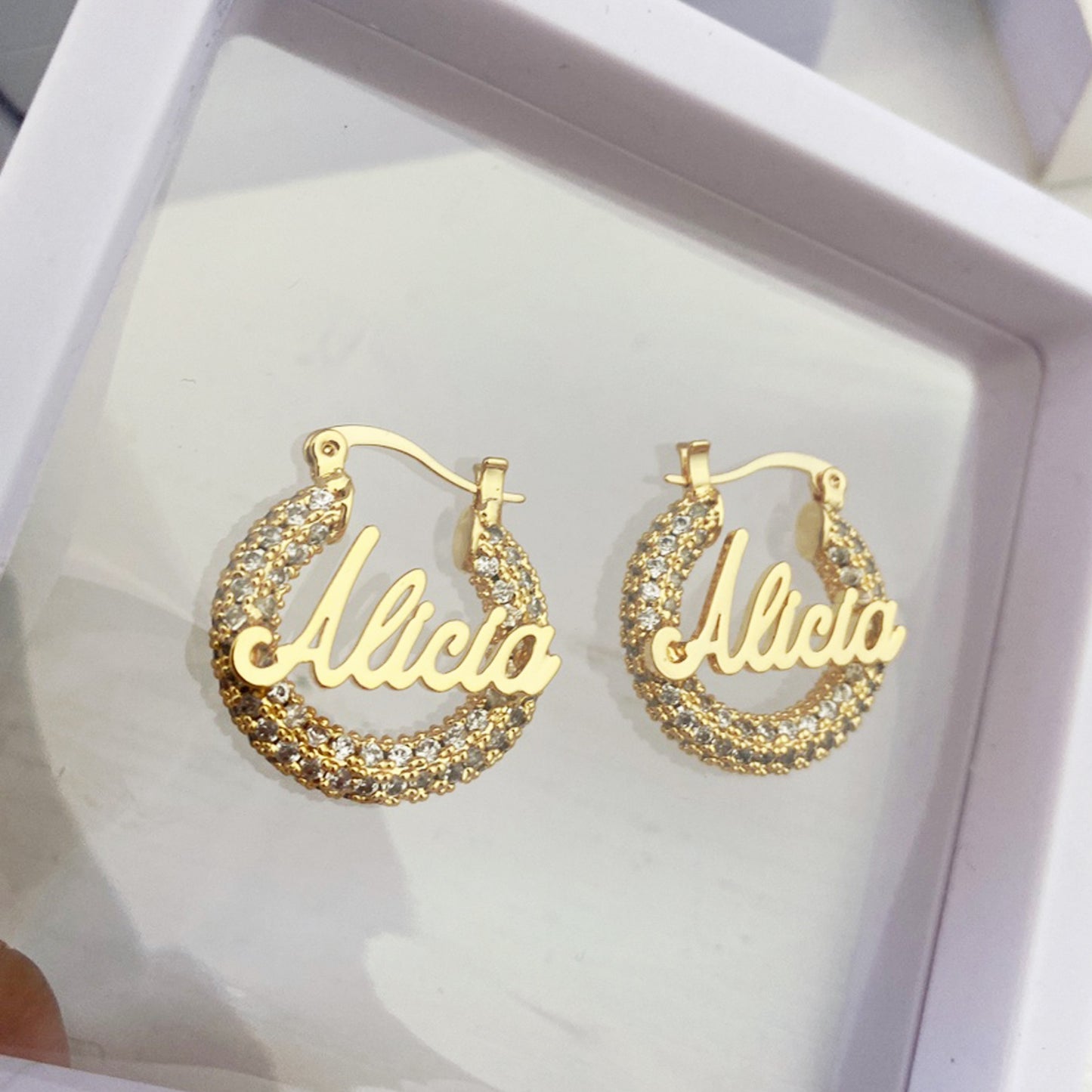 Zircon Hoop Mini Bling Earring QHE3010