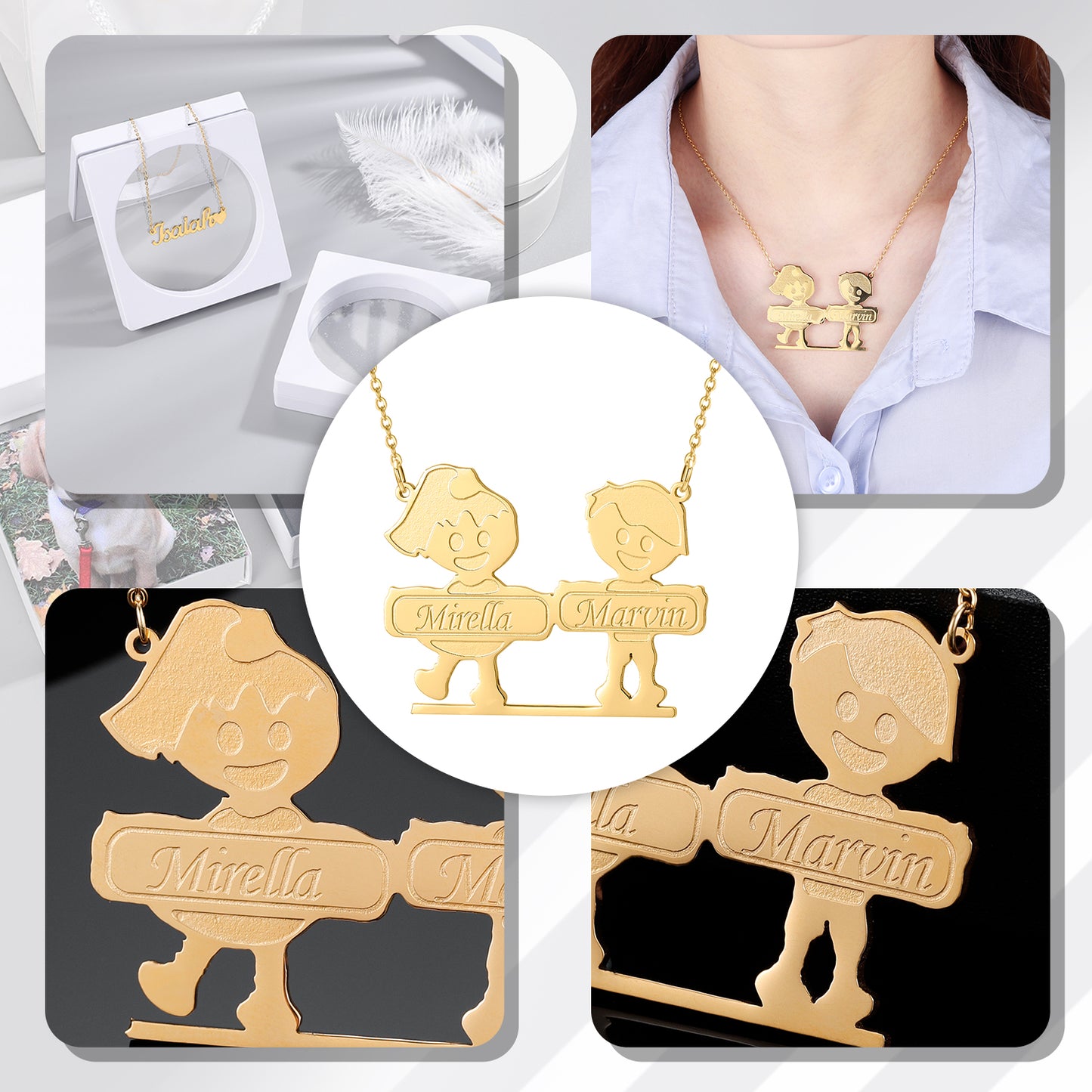 Boy And Girl Couple Name Necklace QN326