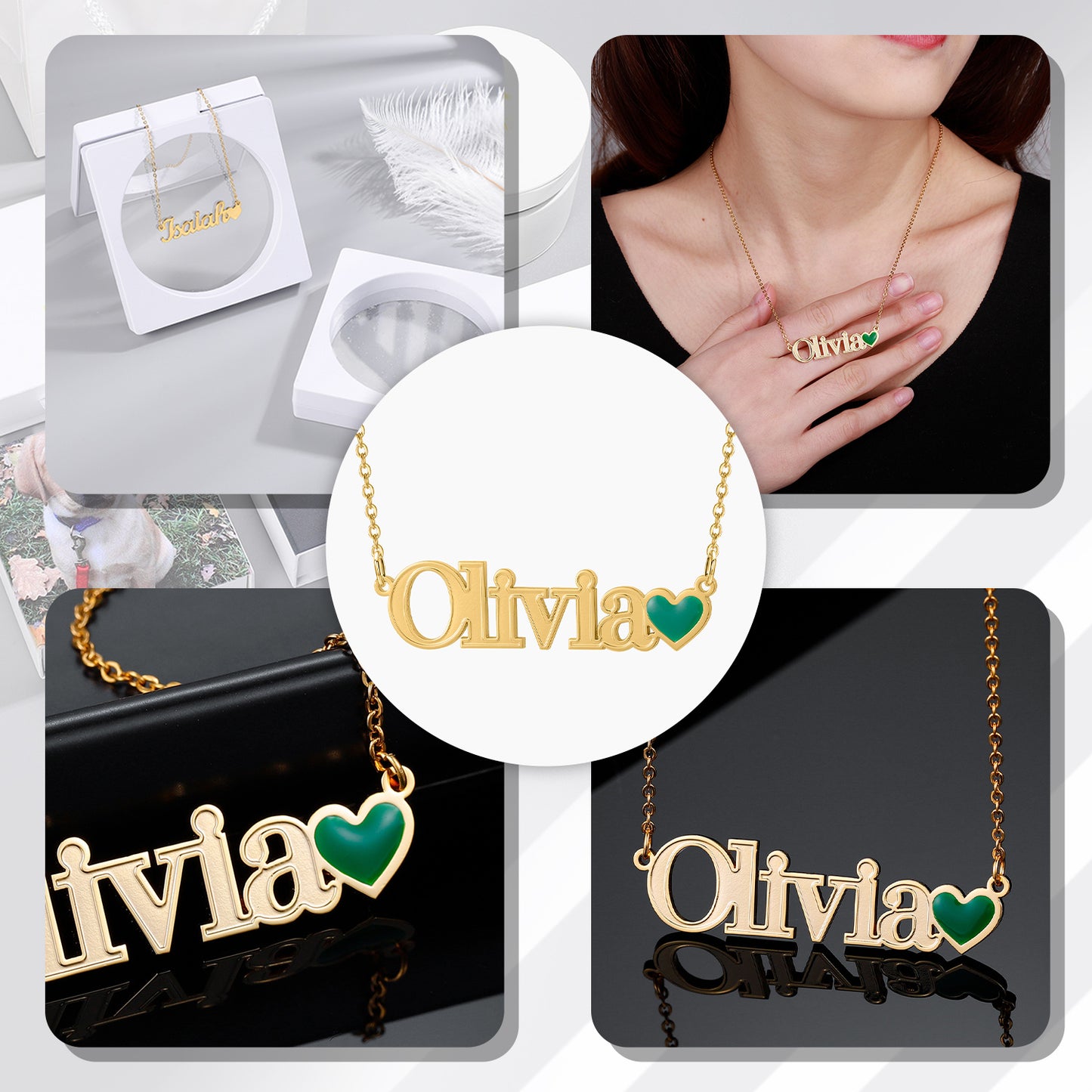 Emerald Heart Custom Necklace QN535