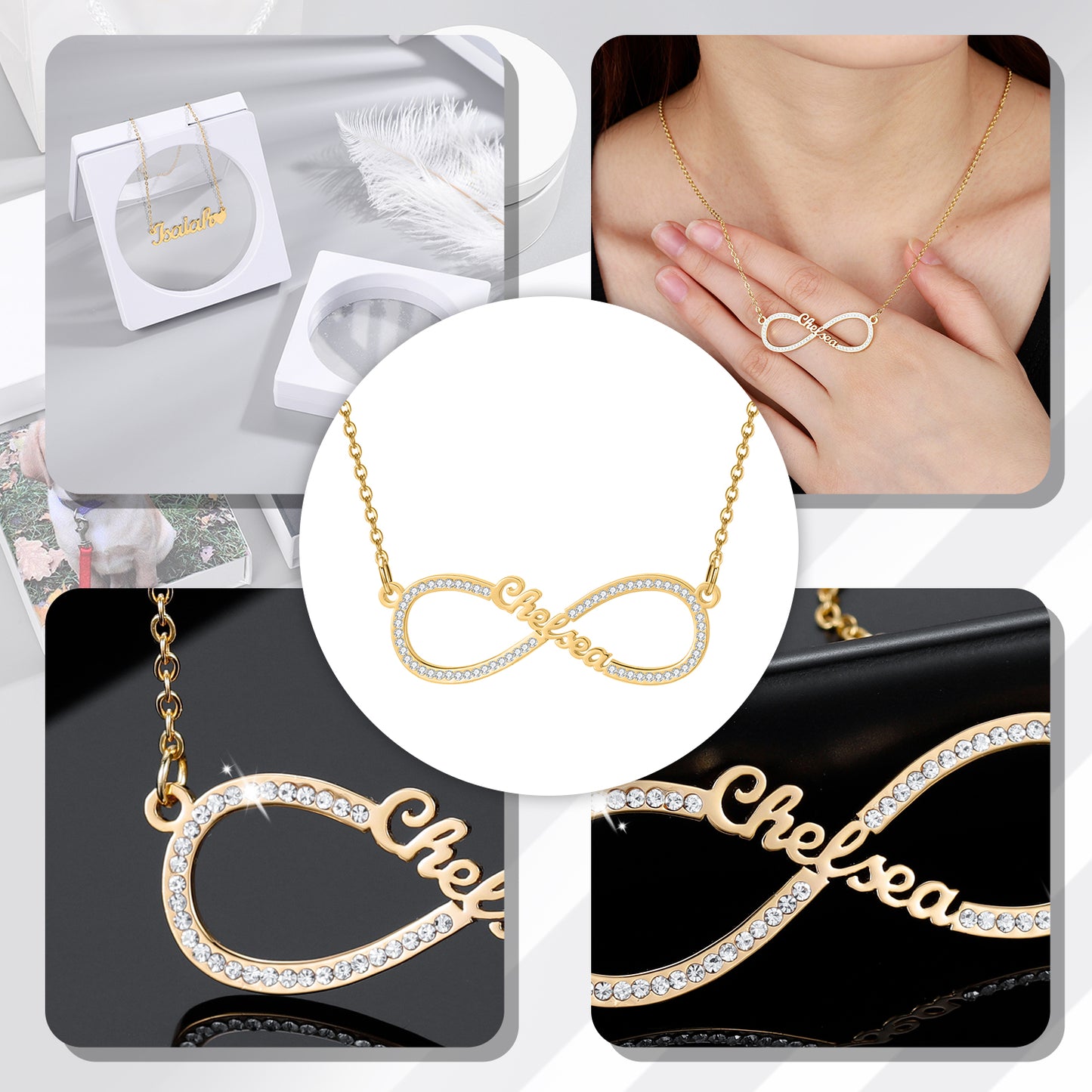 Boucle Infinie Collier Prénom QN499