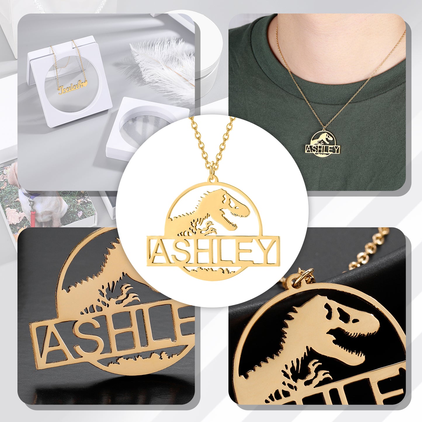 Custom Dinosaur Name Necklace QN338