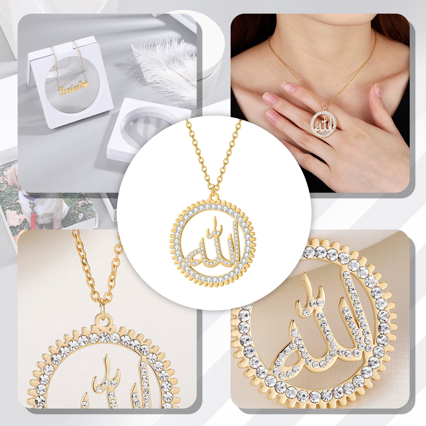 Diamond Arabic Necklace QN433
