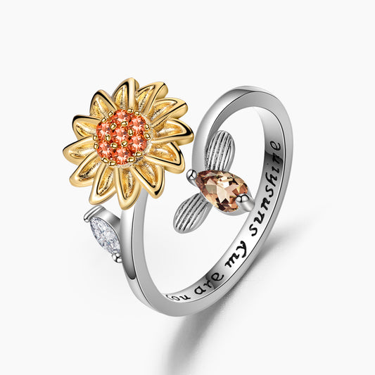 Rotating Sunflower Ring QR758
