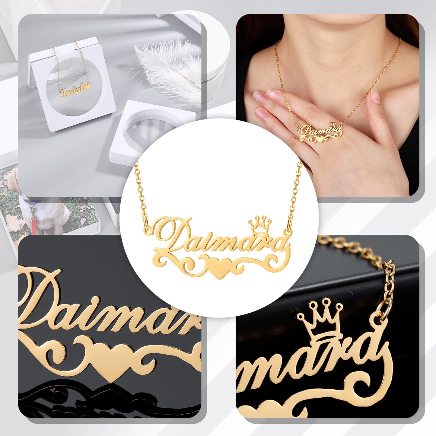 Custom Crown Name Necklace QN430