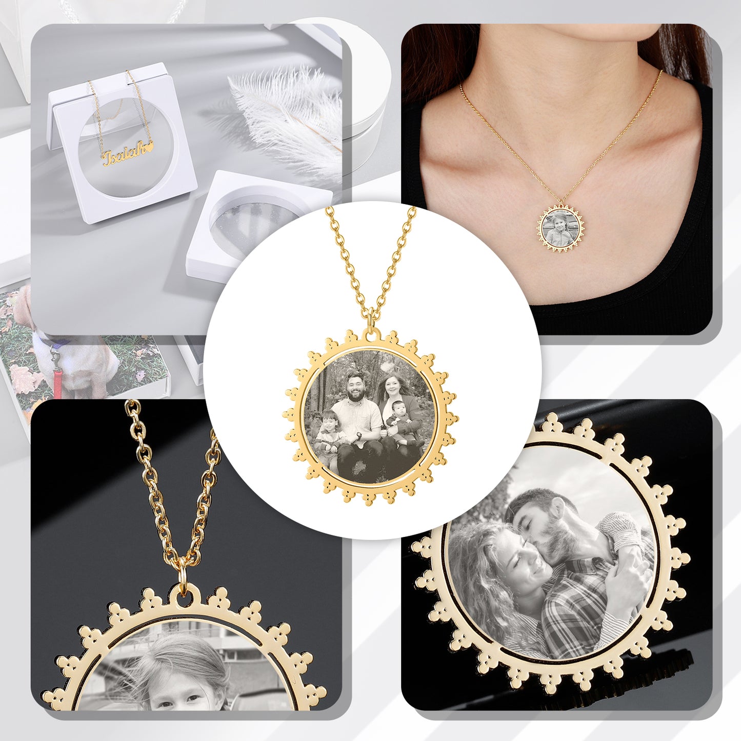 Engraved Necklace With Picture QN432