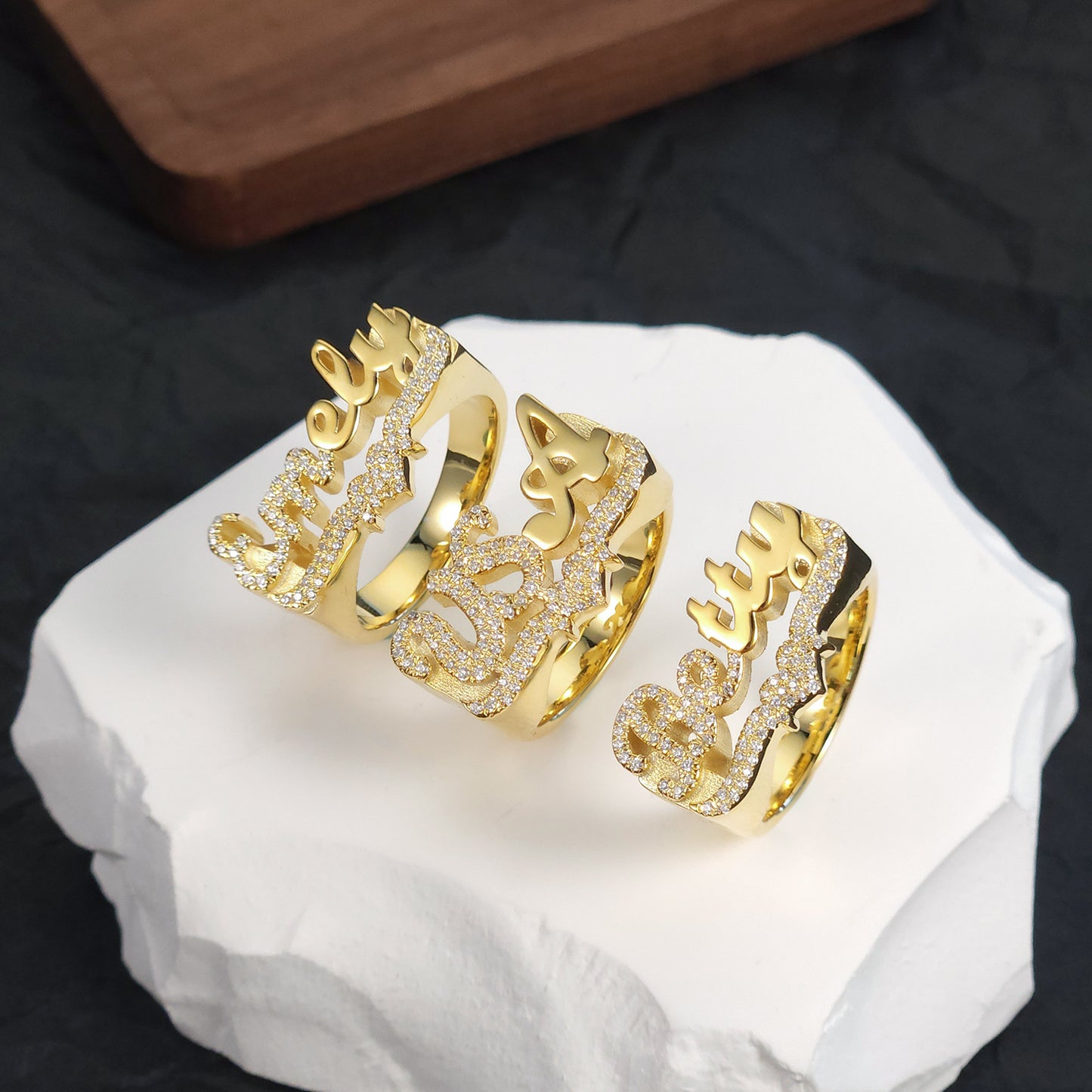 Diamond 3D Name Ring QR828
