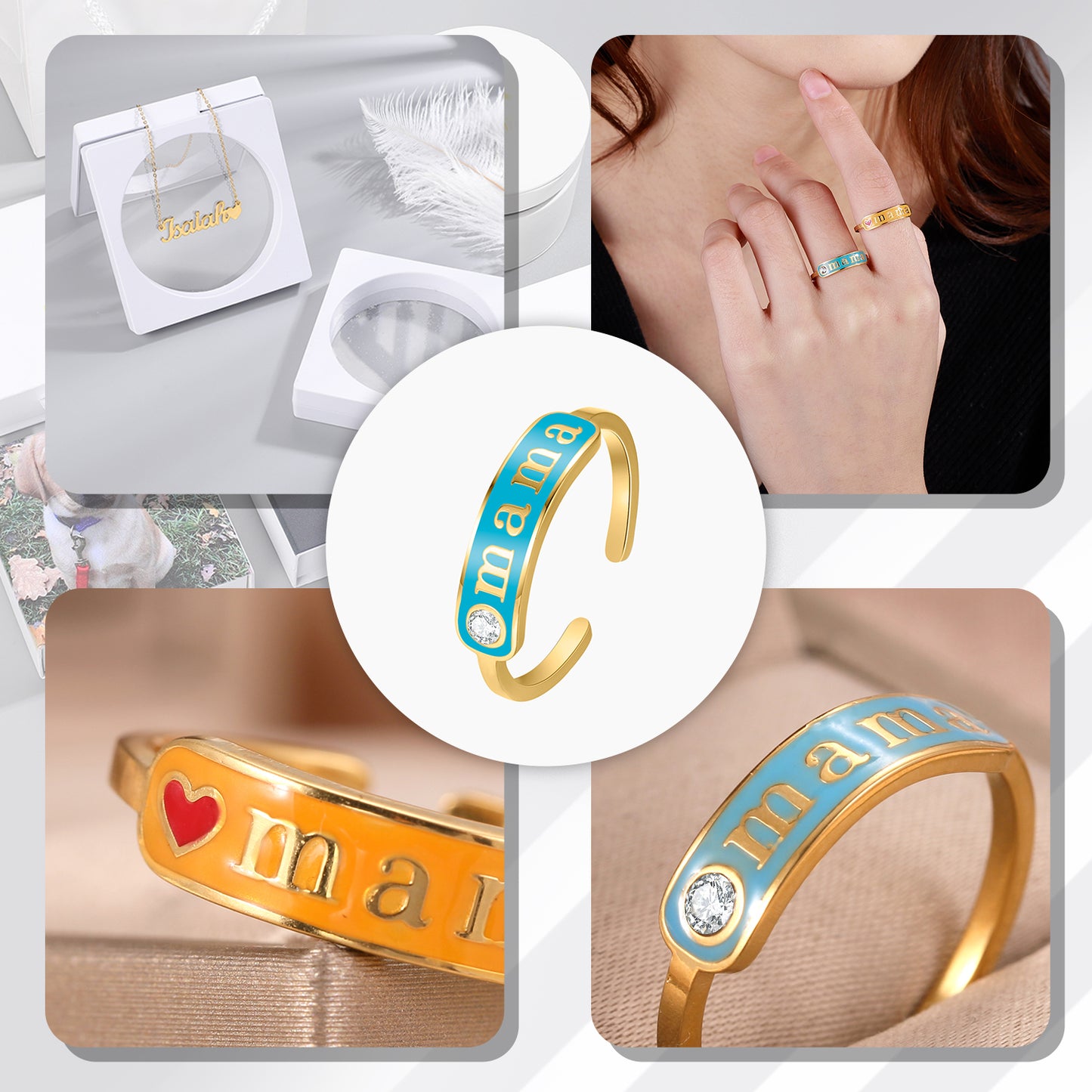 Personalized Enamel Ring QR602