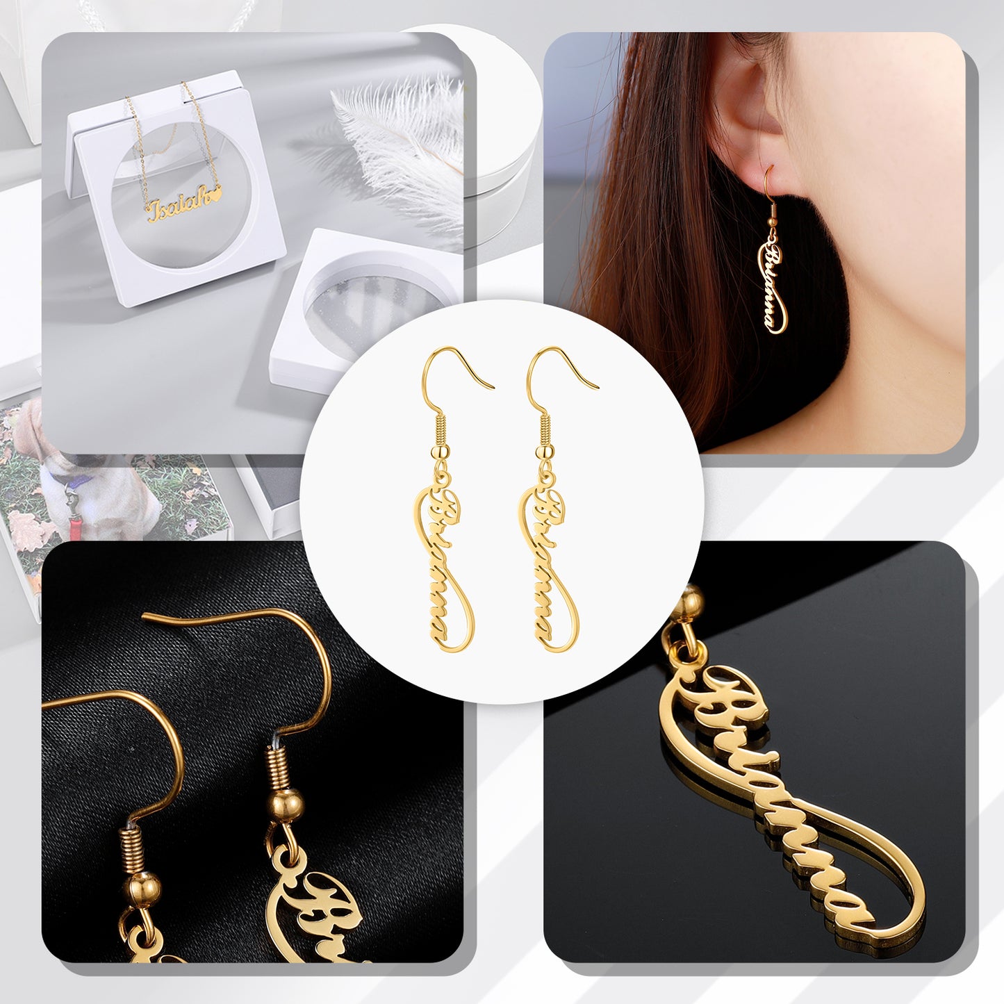 Boucle d'oreille Infinity Drop Name QE492-F15