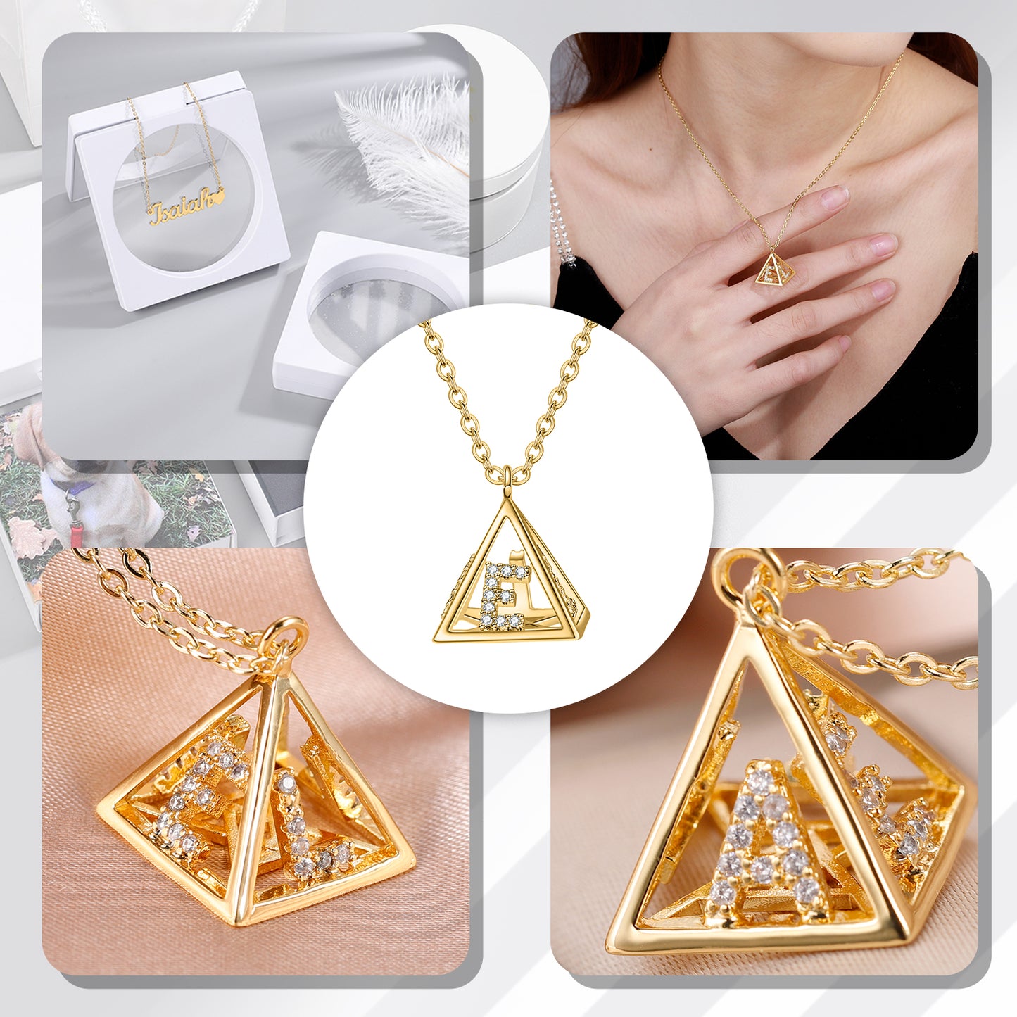 Egyptian Pyramid letter Pendant QN517
