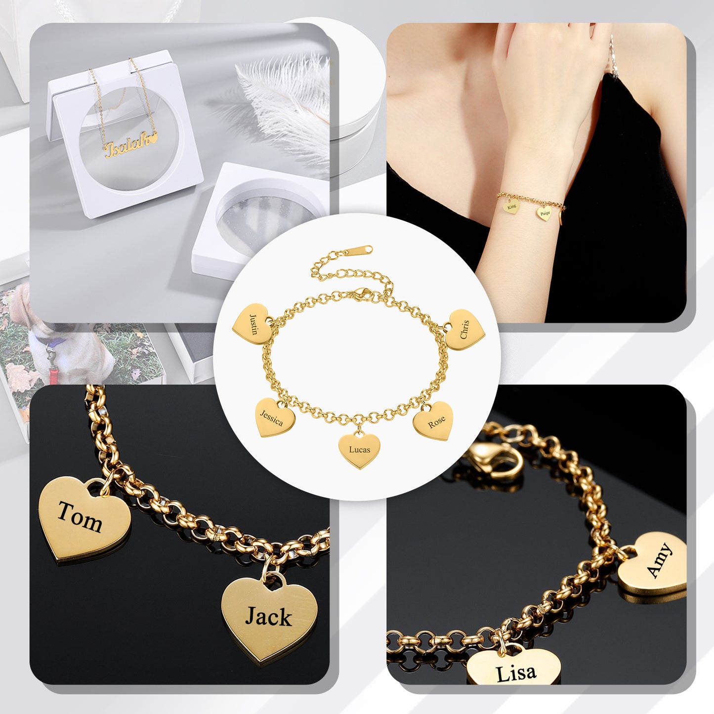 Engraved Heart Name Bracelet DB464