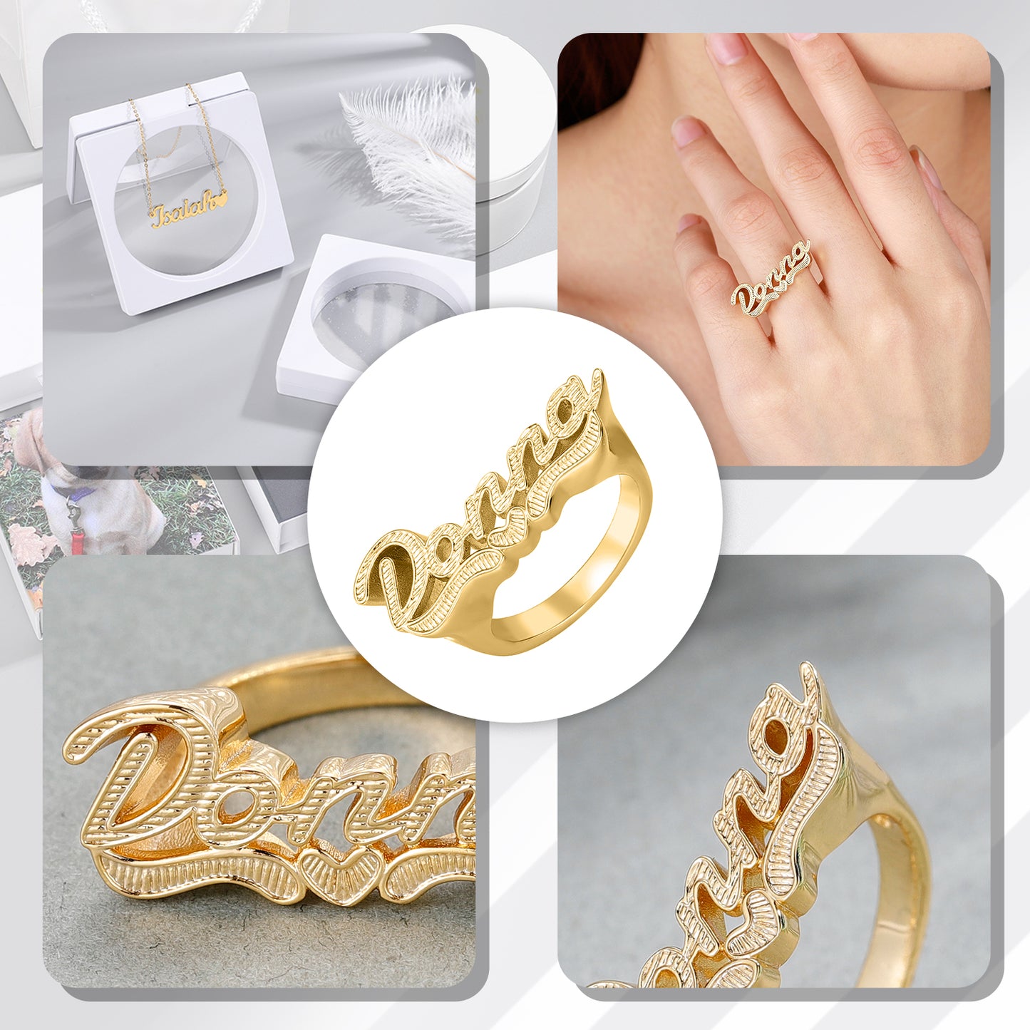Hip Hop 3D Ring Name Ring QR498