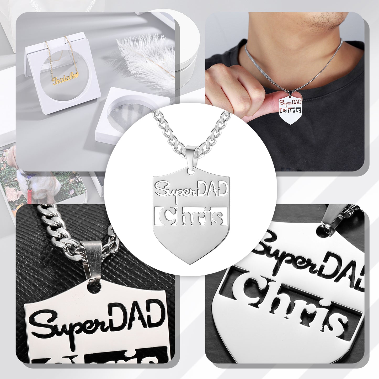 18K Gold Plating Nameplate Jewelry QN304