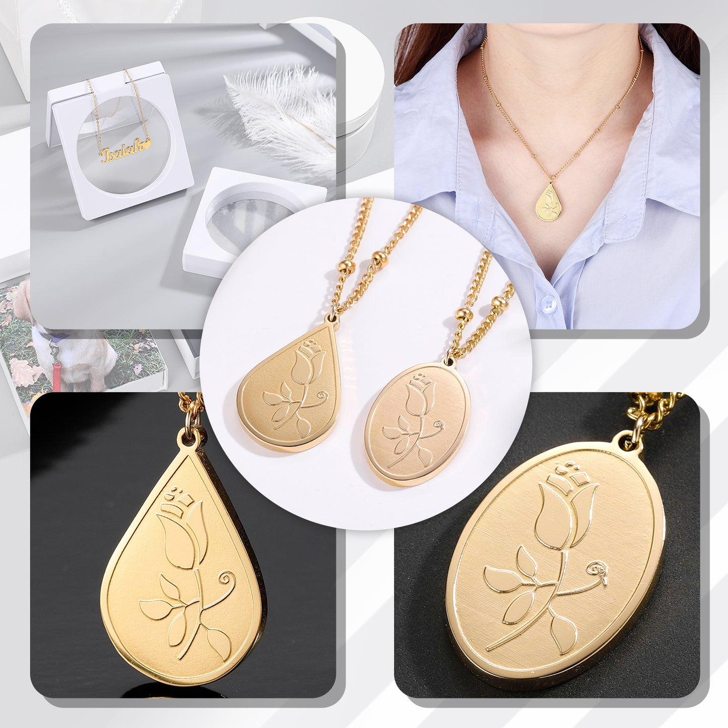 Retro Rose Flower Pendant SN325-2