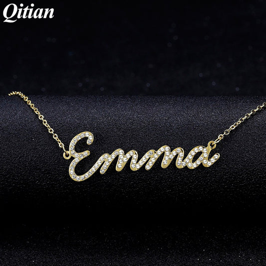 Name Necklace Iced Out Zirconia Necklaces