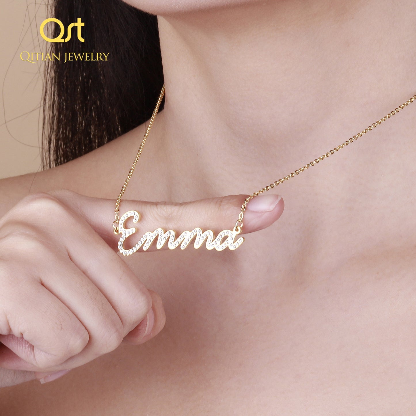 Name Necklace Iced Out Zirconia Necklaces