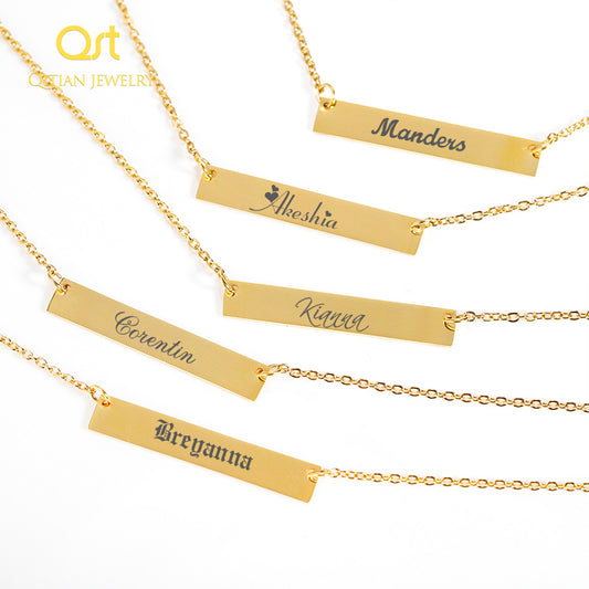Bar Necklace Engraved