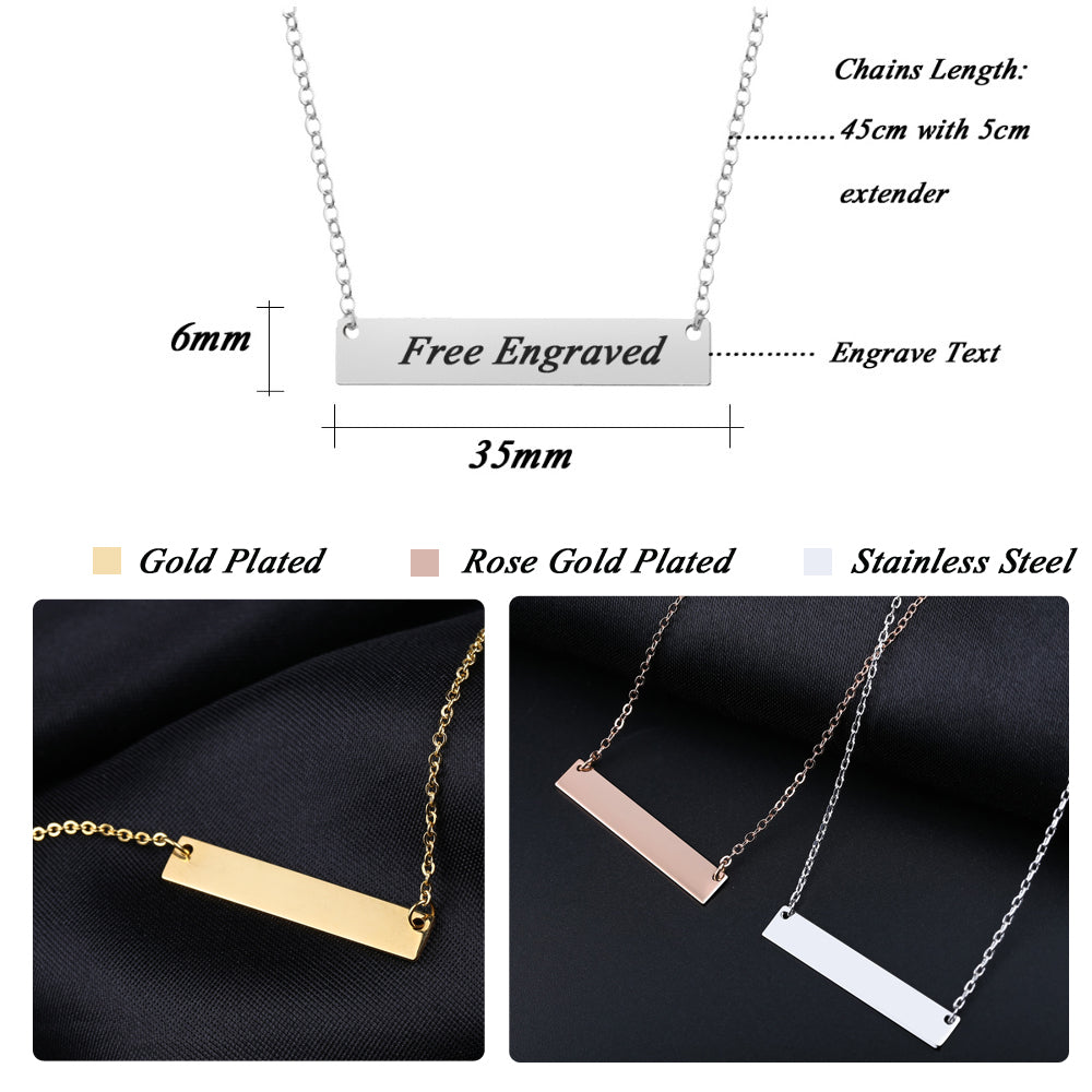Bar Necklace Engraved