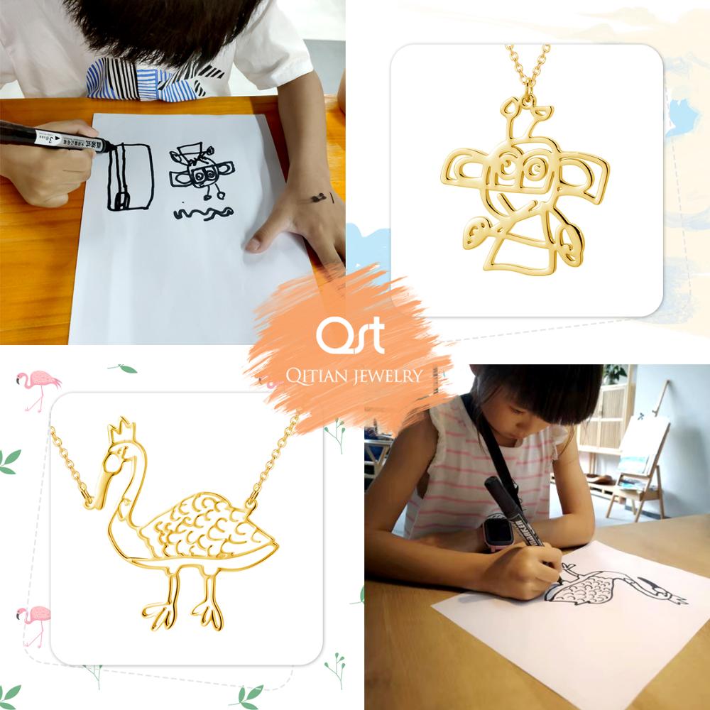Kid's Drawing Necklace Bracelet Keychain QN815