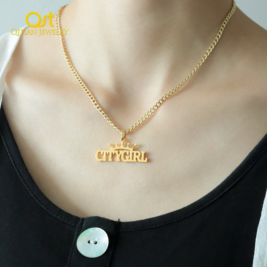 Custom Crown Name Necklace QN20769