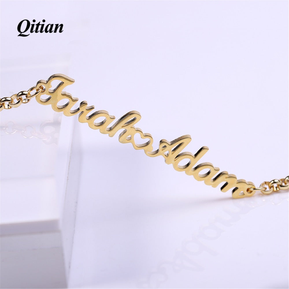 Custom Heart Name Layer Bracelet